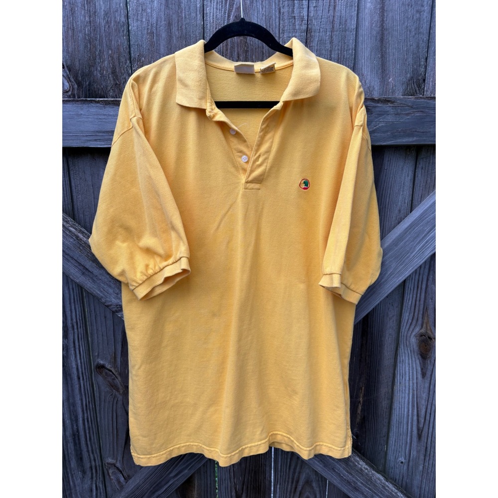 Duck‎ Head Original Mens Yellow Cotton Pique Polo Shirt Short Sleeve Size Large